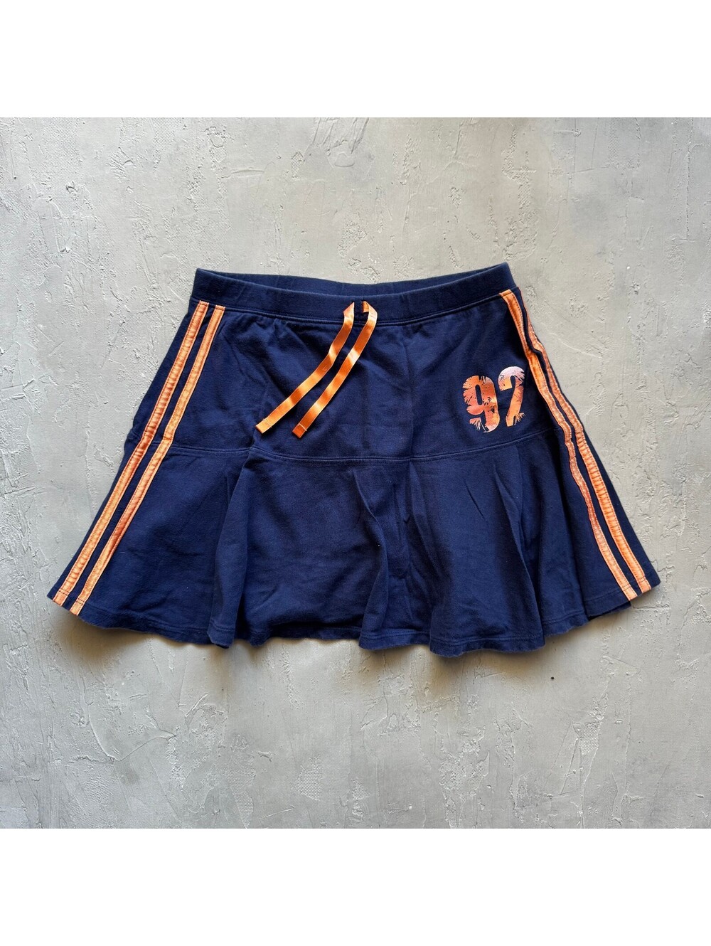 Vintage Y2K No Boundaries Navy Orange Striped Cotton Mini Skirt Tennis Preppy XS